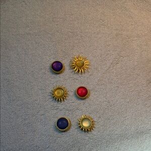 Gold and Colorful Sunburst Button Covers